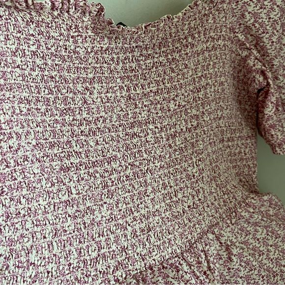 French Connection Artina Ditsy Floral Poplin Smocked Puff Sleeve Top Size Medium - Picture 10 of 10